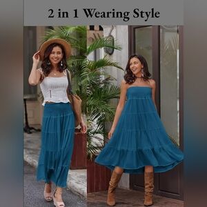 Women's Blue Convertible Skirt